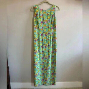 Maggy London 100% Silk Floral Maxi Dress